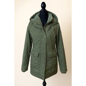 Hollister Heritage Collection Women's Green Parka Hooded Jacket Recycled Fill XS
